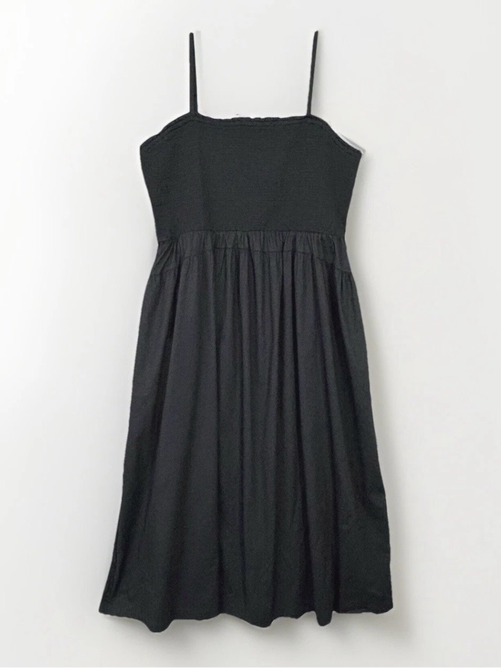 Old Navy Fit & Flare Smocked Midi Dress Size XXL Tall Black Square Neck Boho NWT